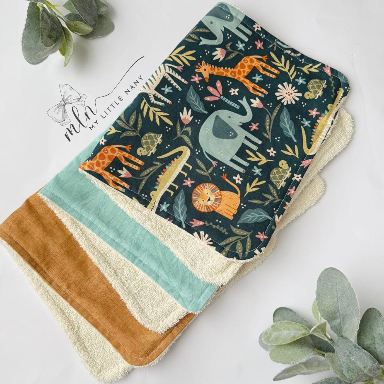 Safari Baby Burp Cloth Set