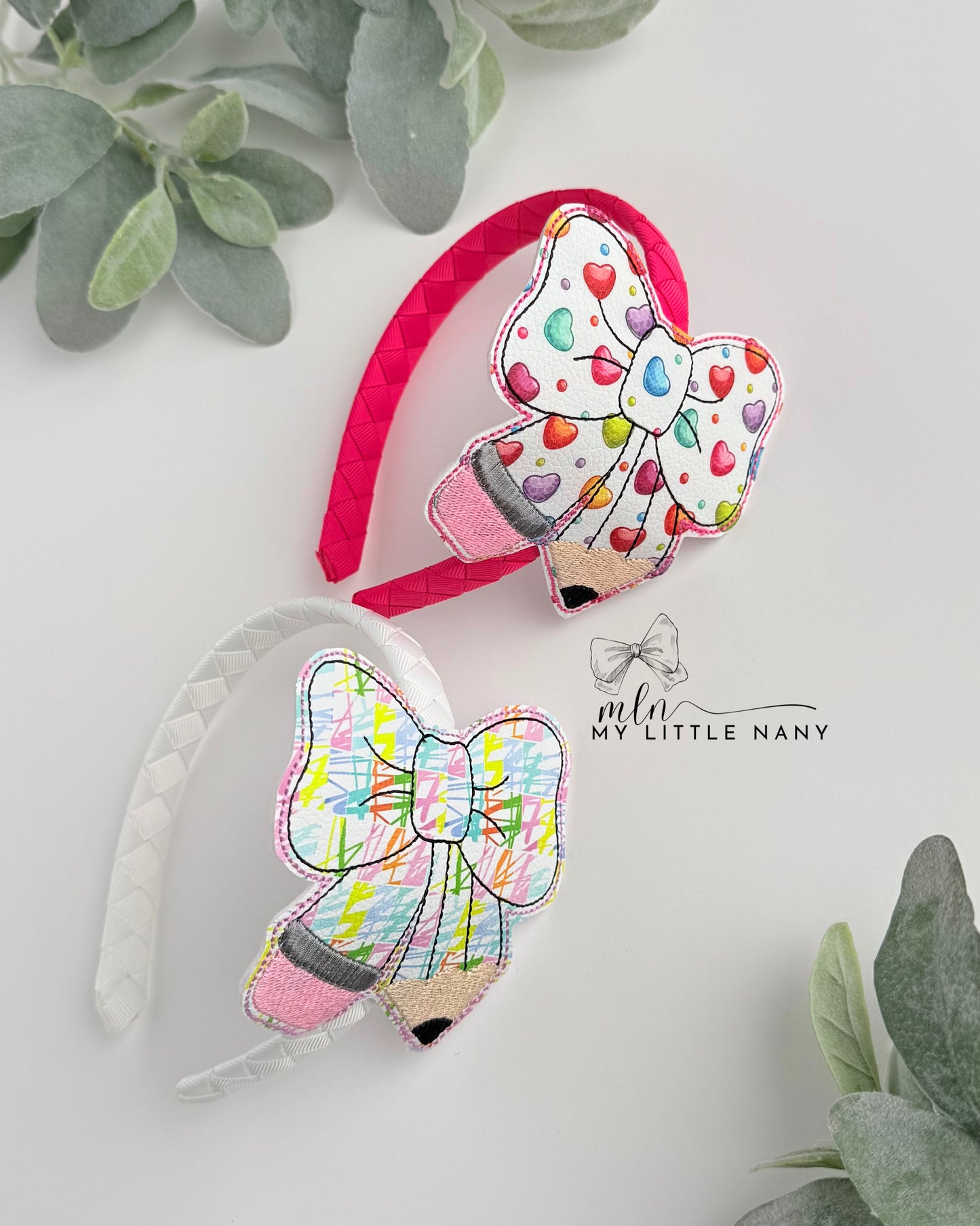 Colorful Pencil Bow Headband