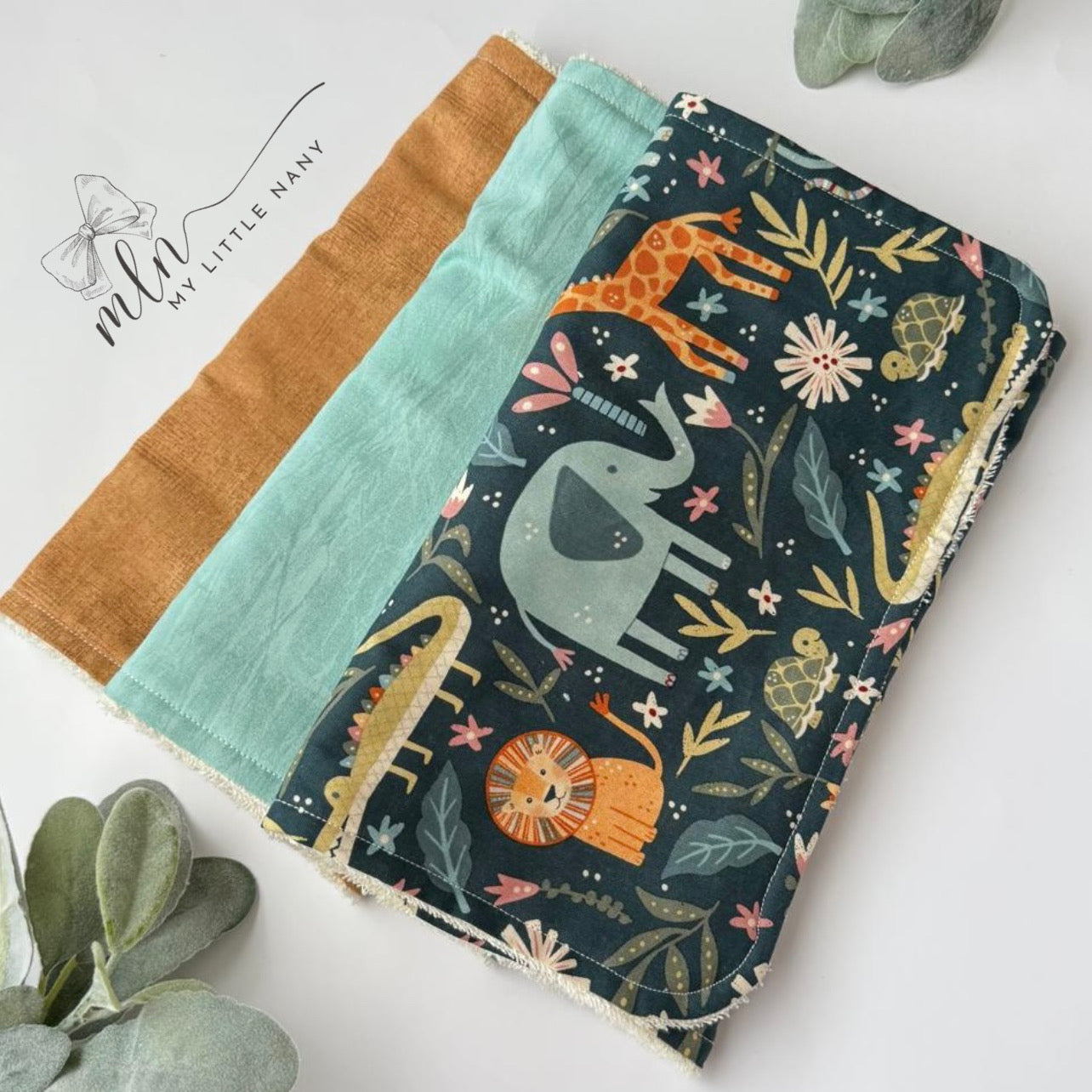 Safari Baby Burp Cloth Set