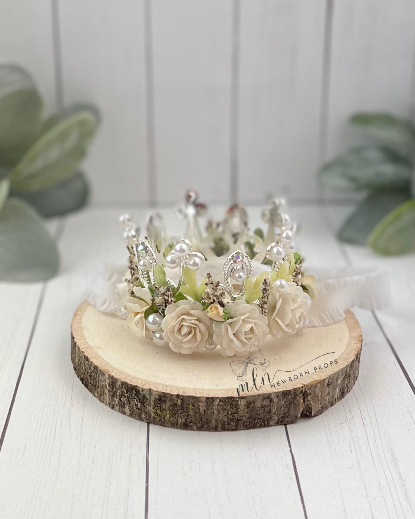 White Crown Baby Headband
