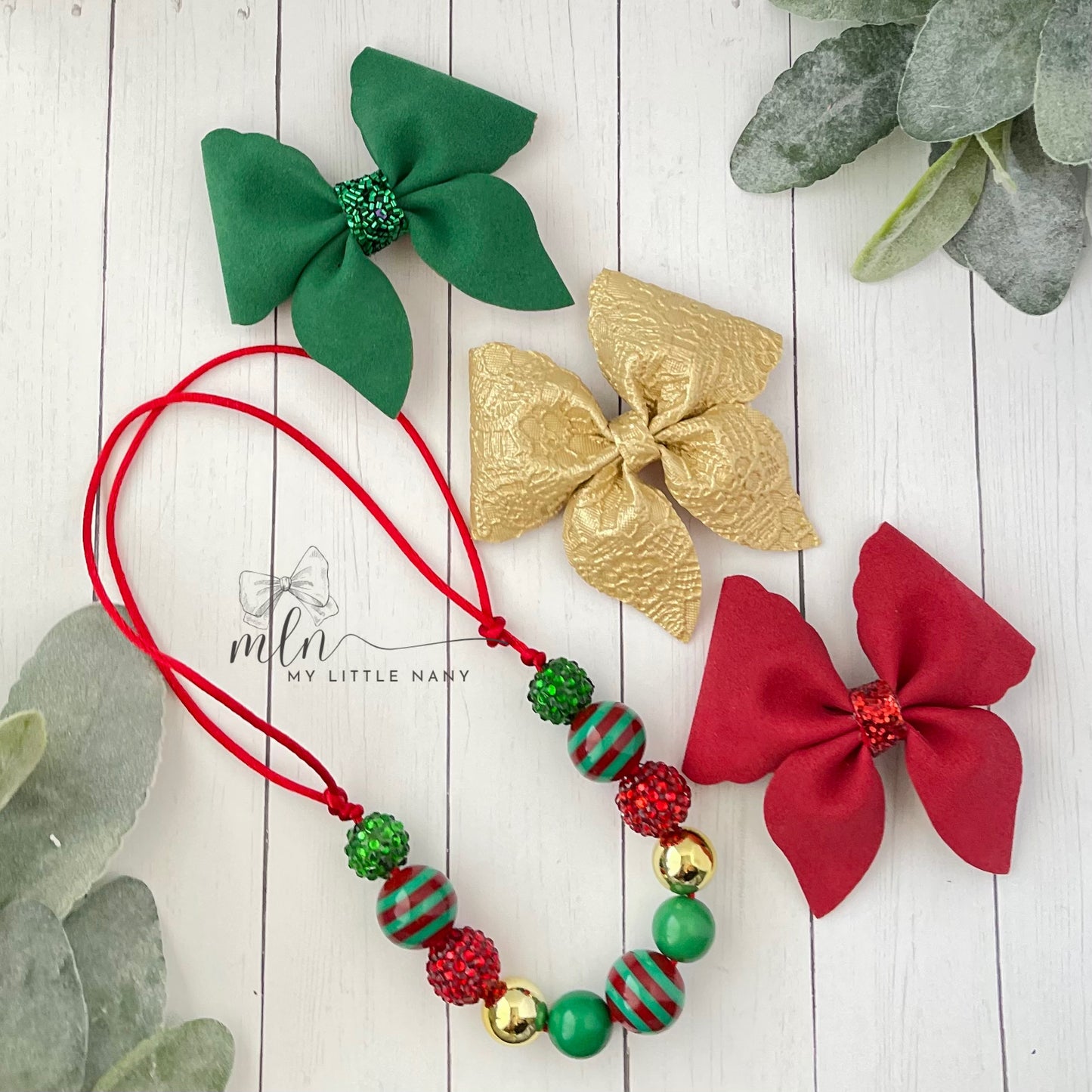 Sailor Bows and Adjustable Necklace Set