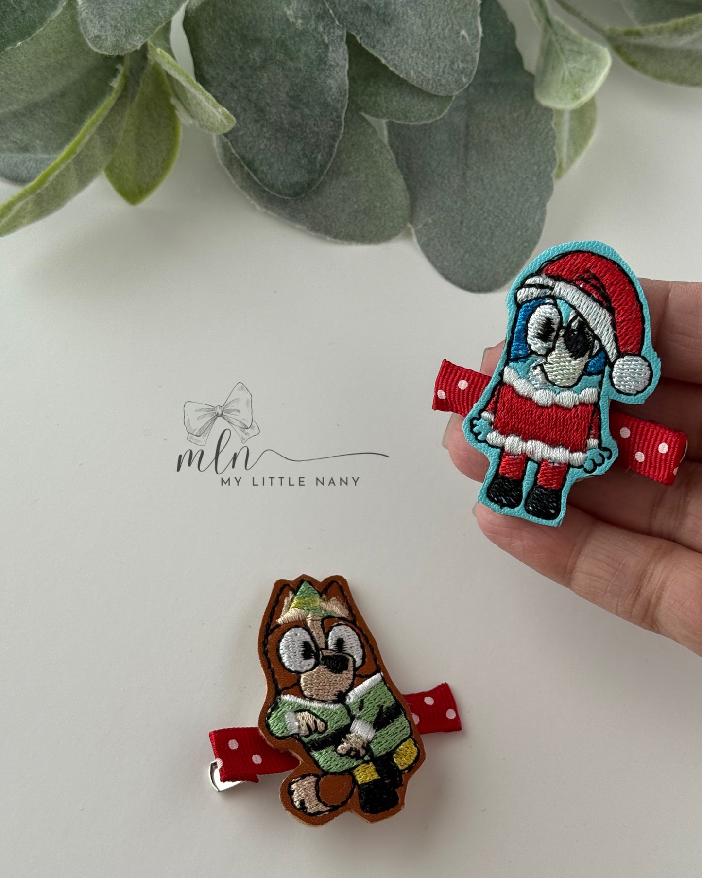 Christmas Blue Dog Clippies