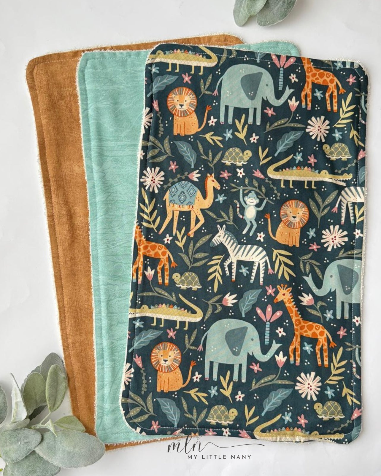Safari Baby Burp Cloth Set