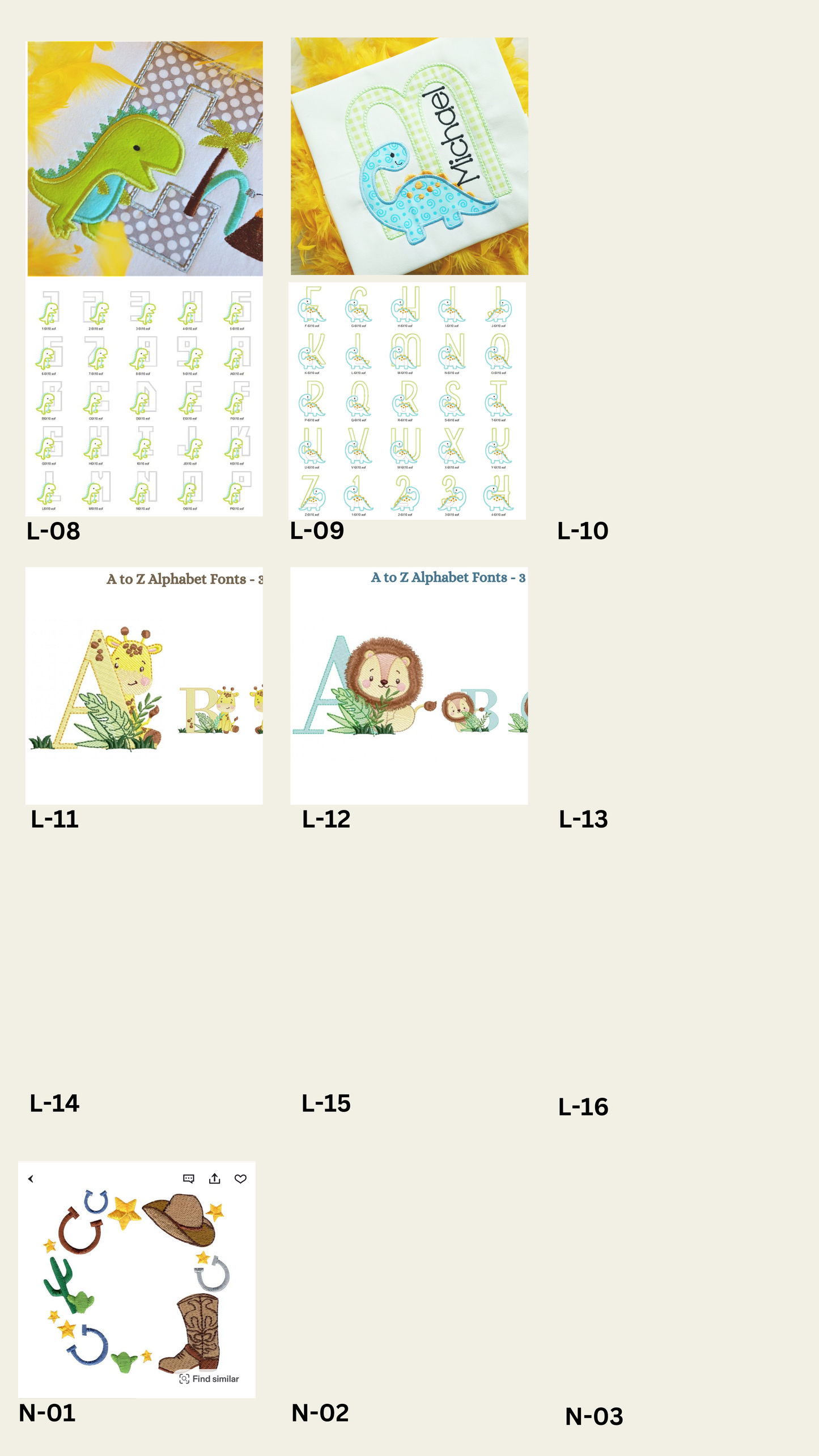 Monogramas para Paños de Bebé