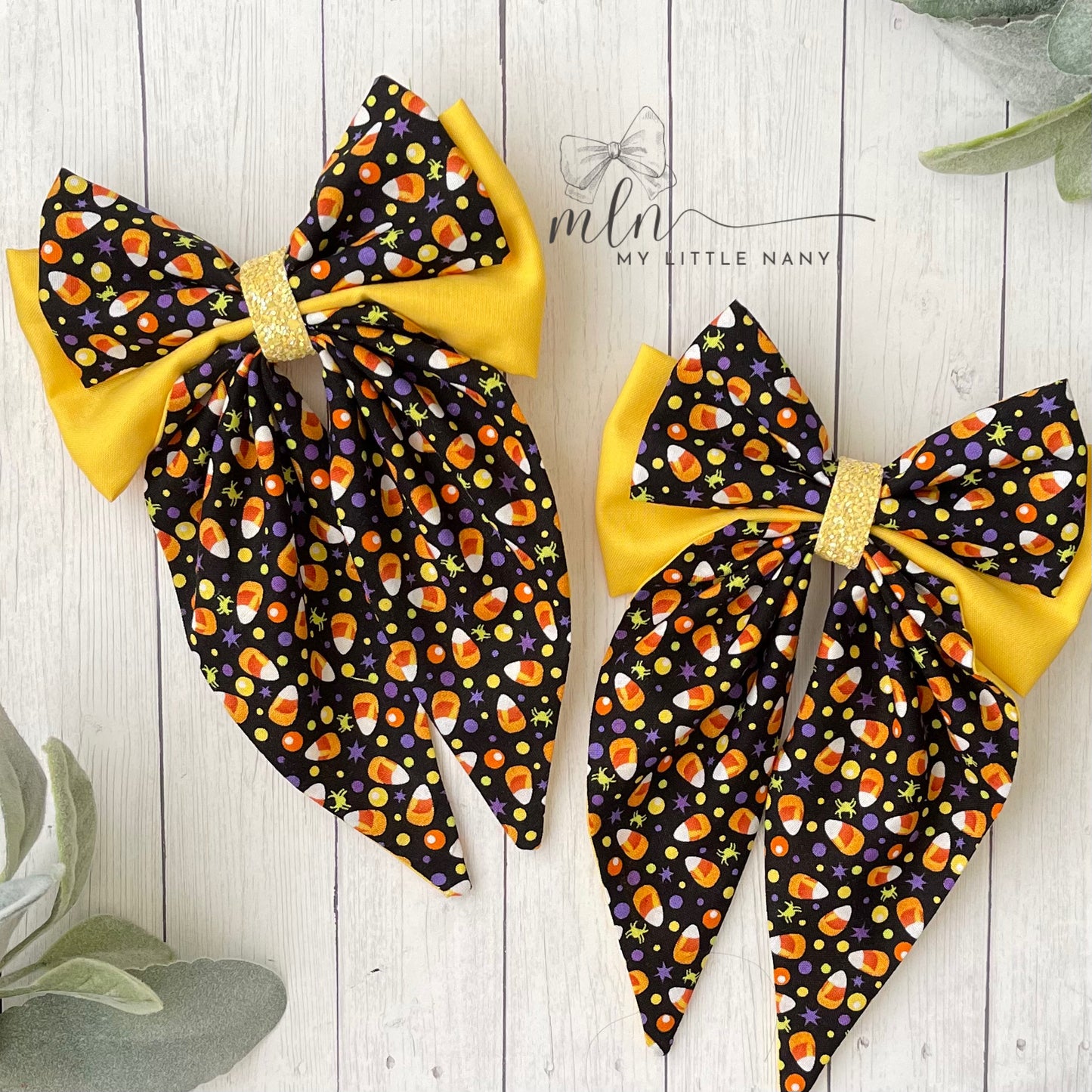 Candy Corn Coquette Bow