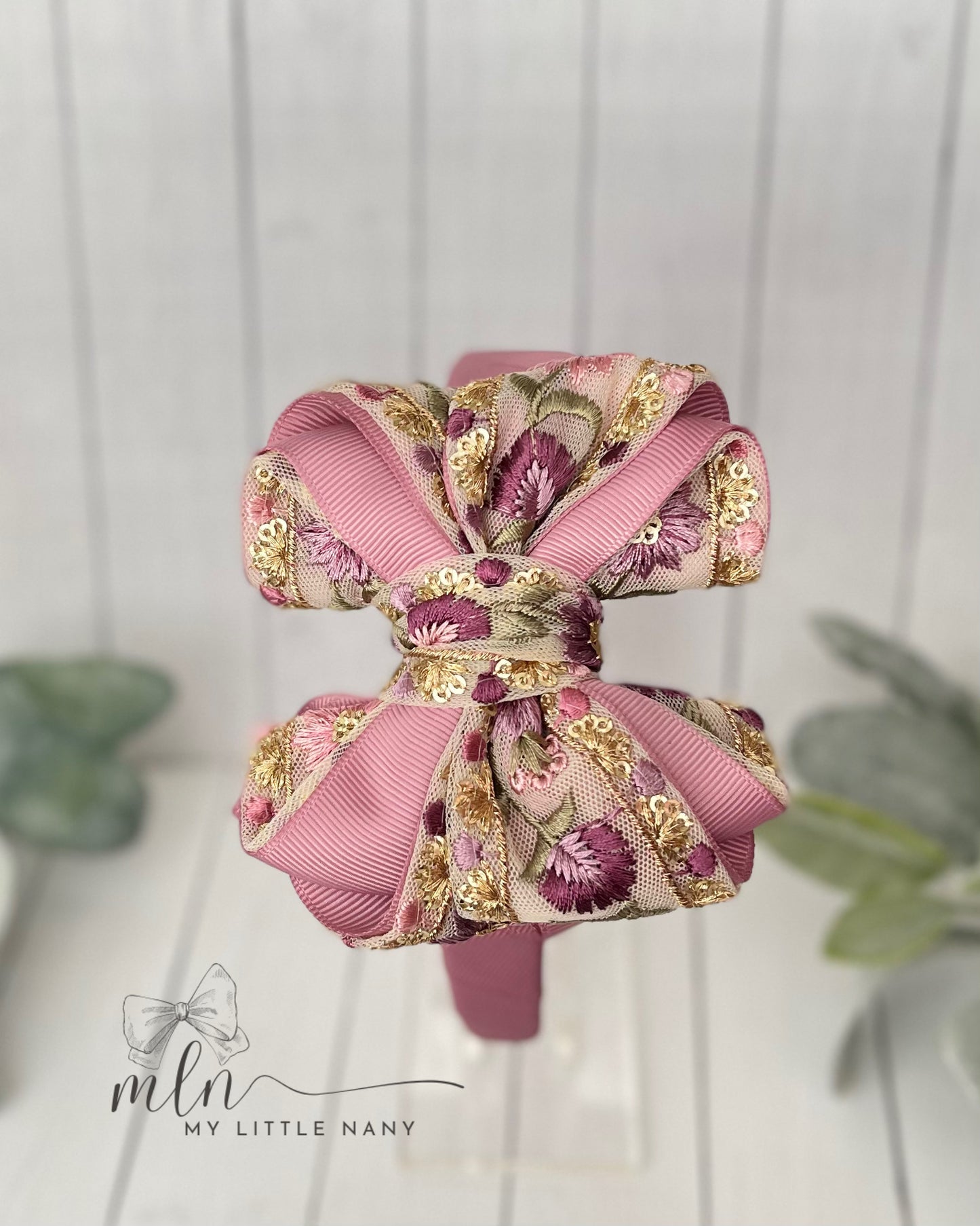 Mauve Lace Headband