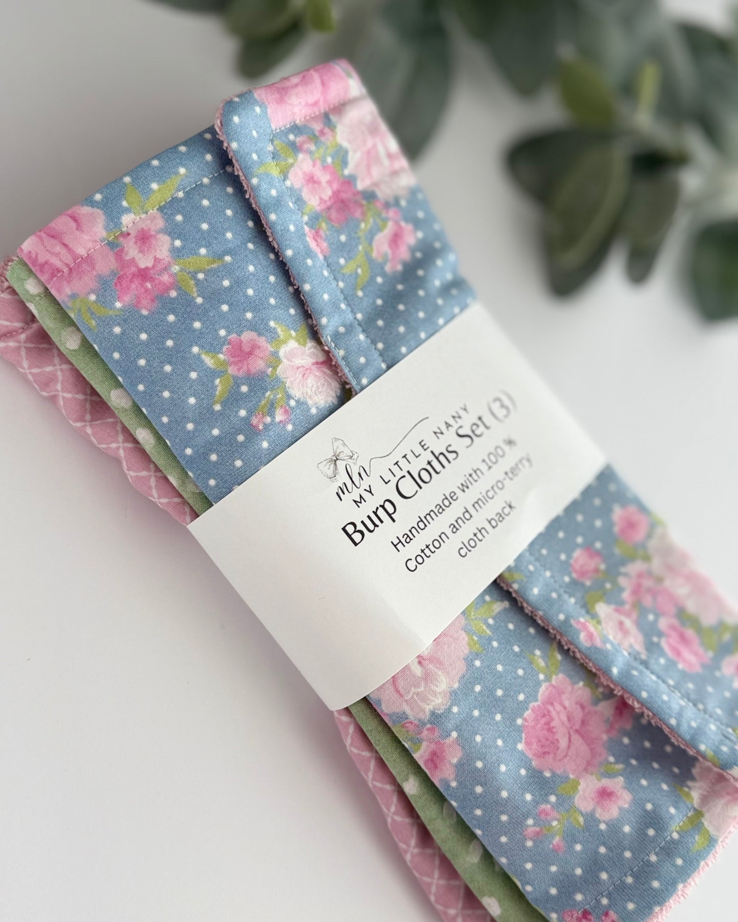 Baby Girl Burp Cloth Set