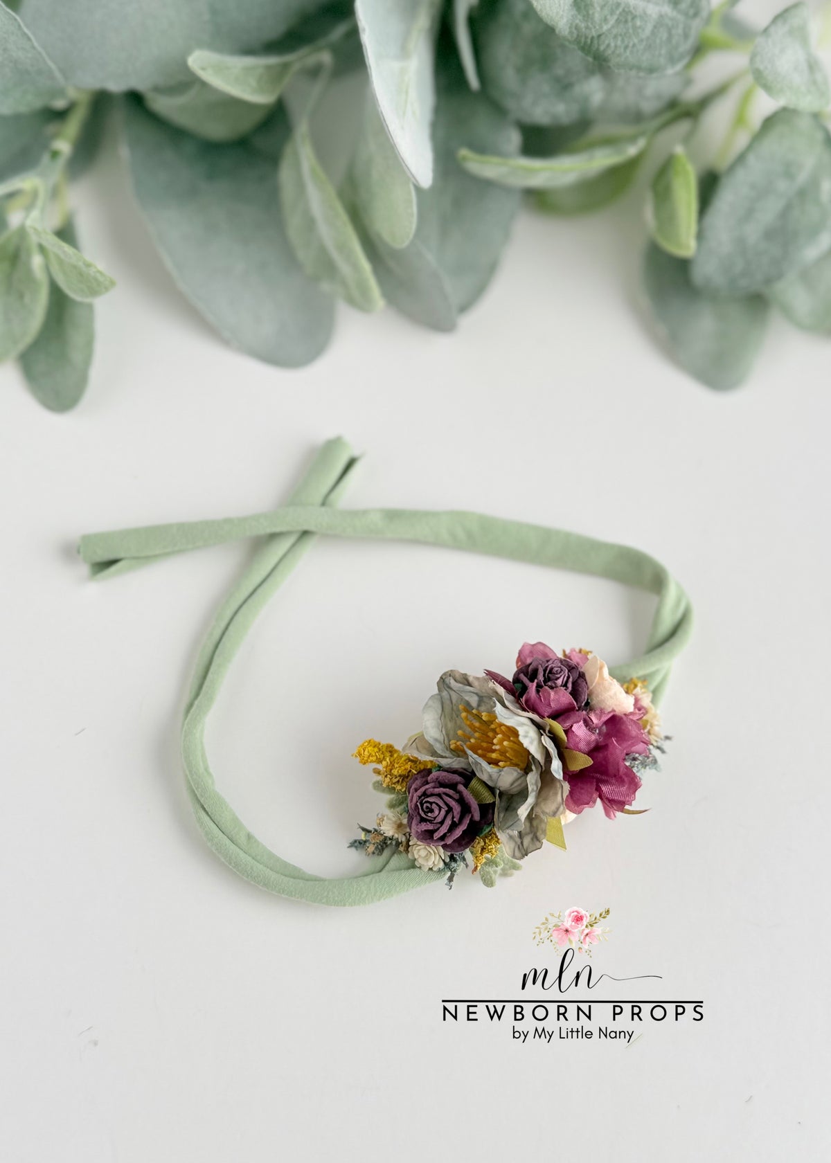 Sage Floral Baby Tieback