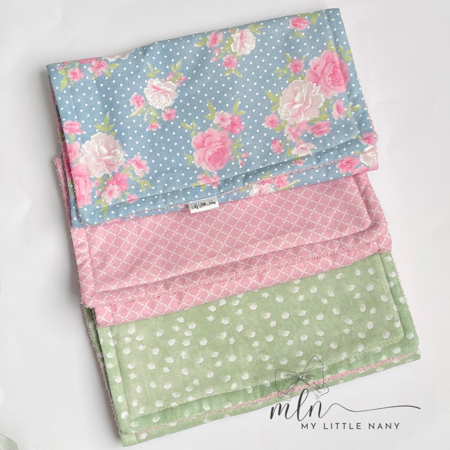 Baby Girl Burp Cloth Set