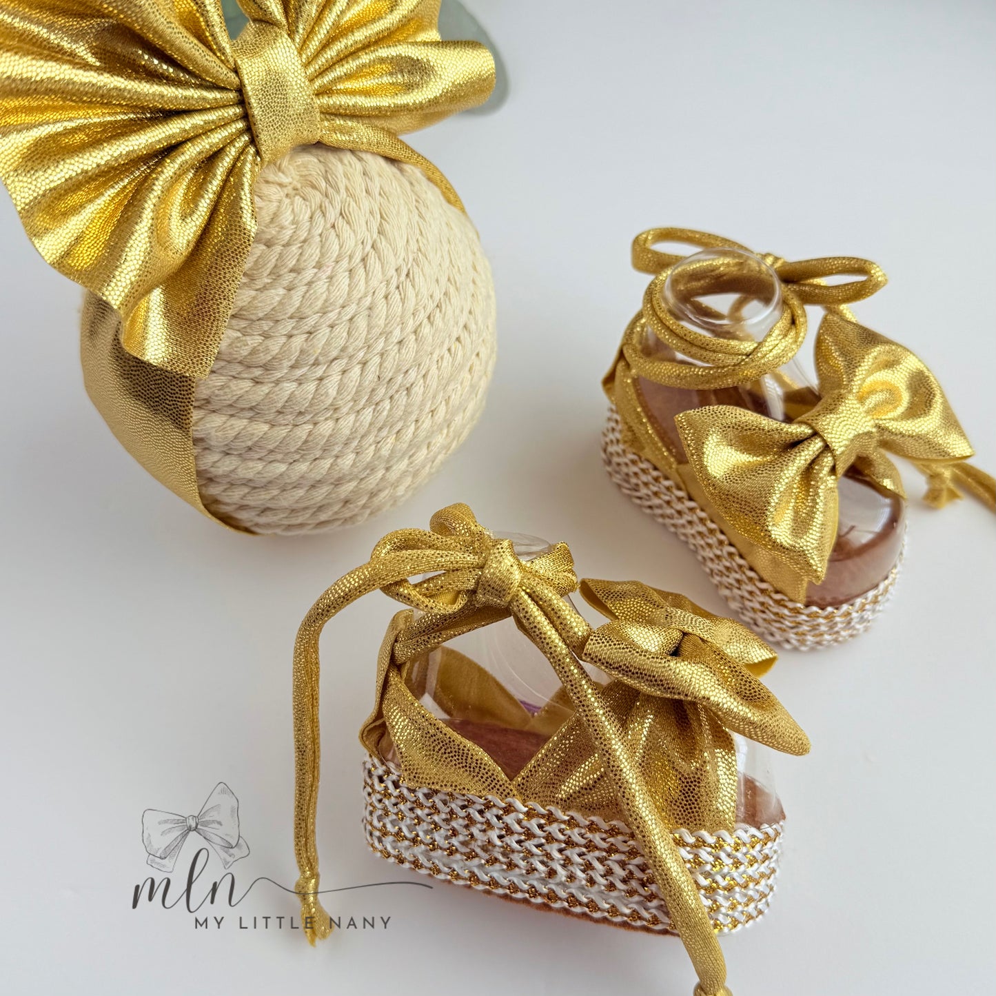 Gold Baby Headbands and Sandals Set