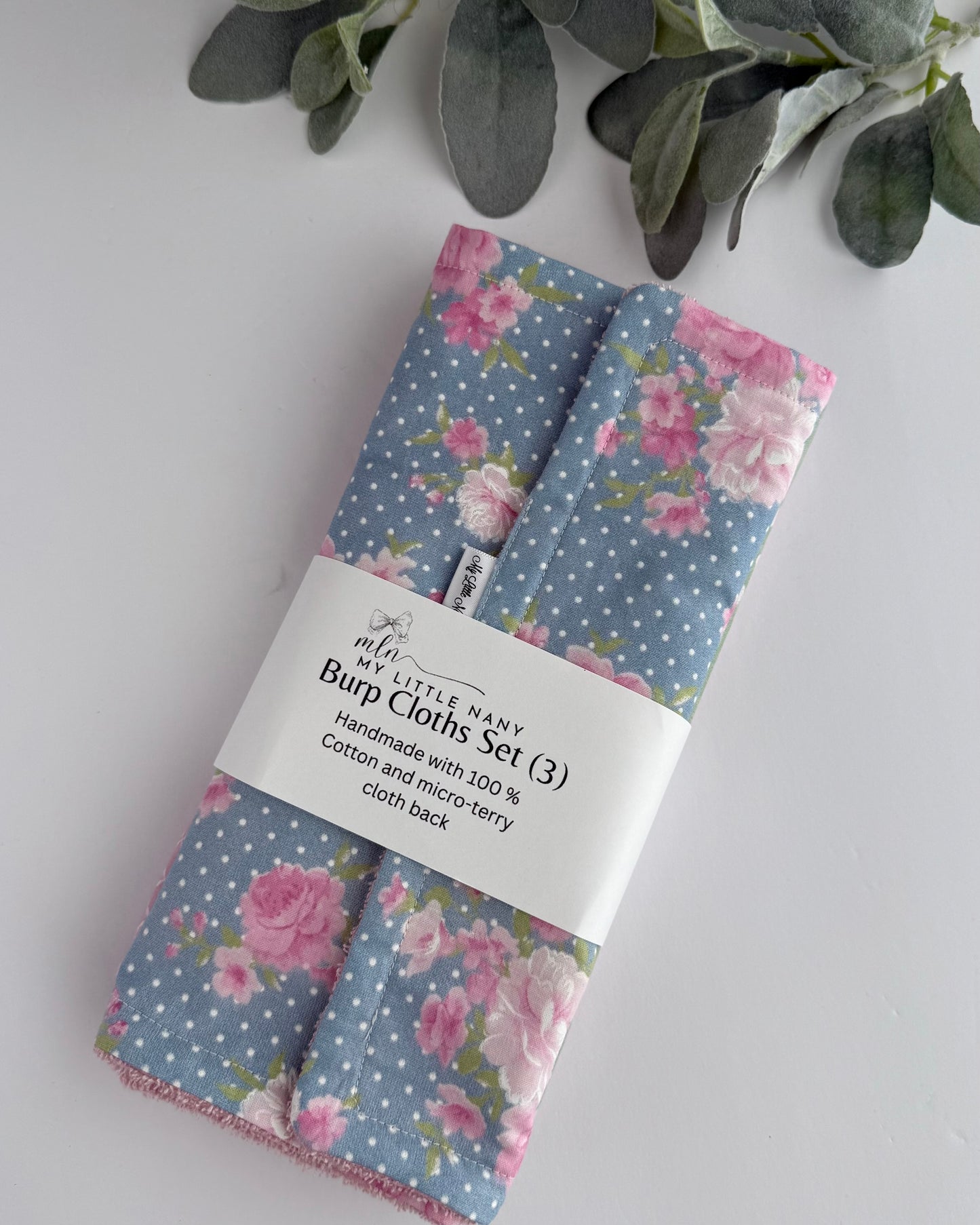 Baby Girl Burp Cloth Set