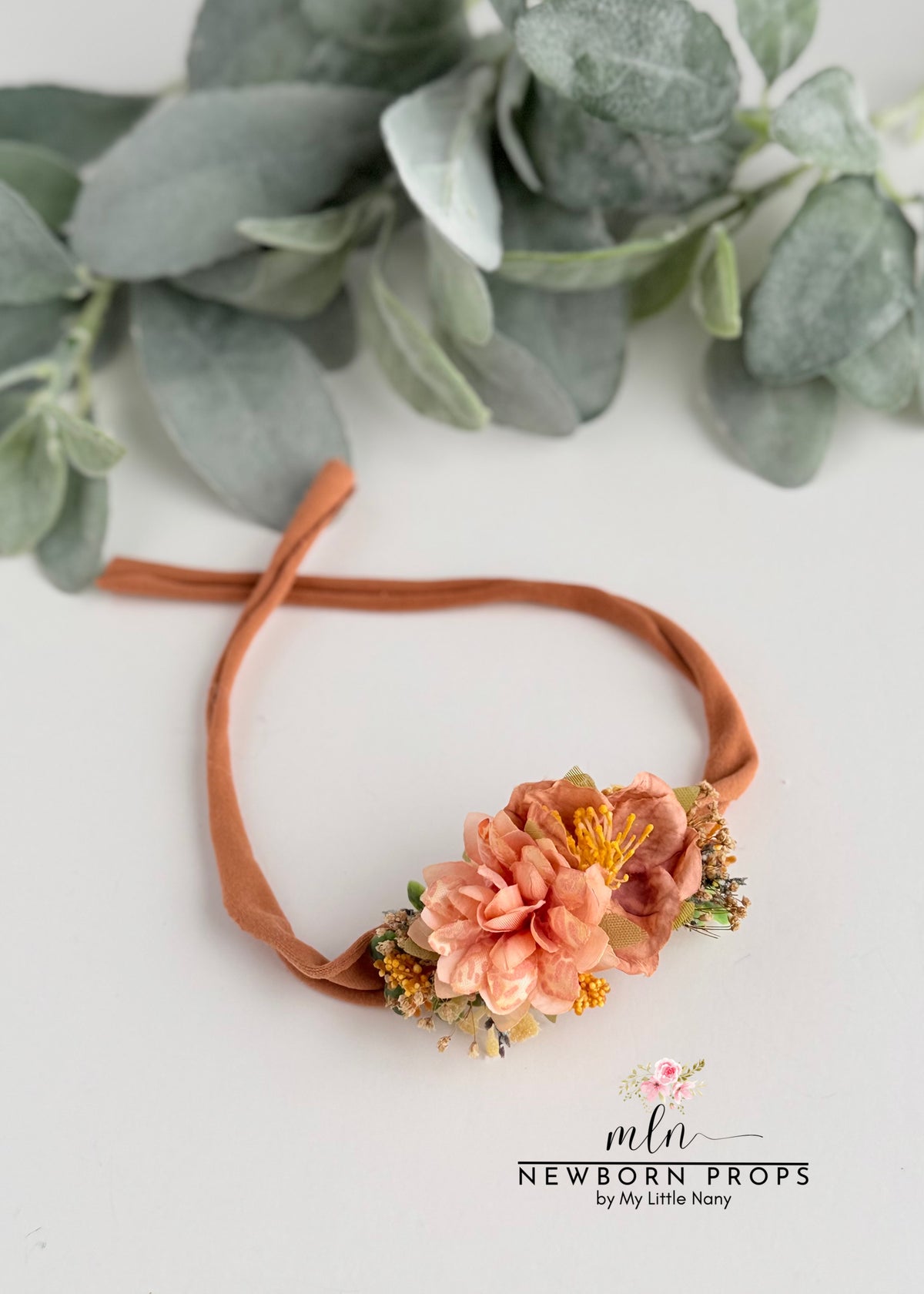 Coral Floral Baby Tieback