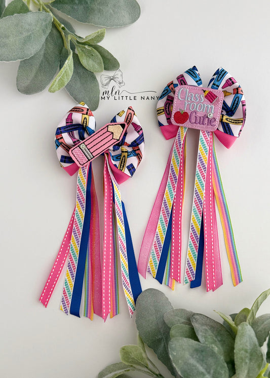 Pink Classroom Cutie Pigtail Bows