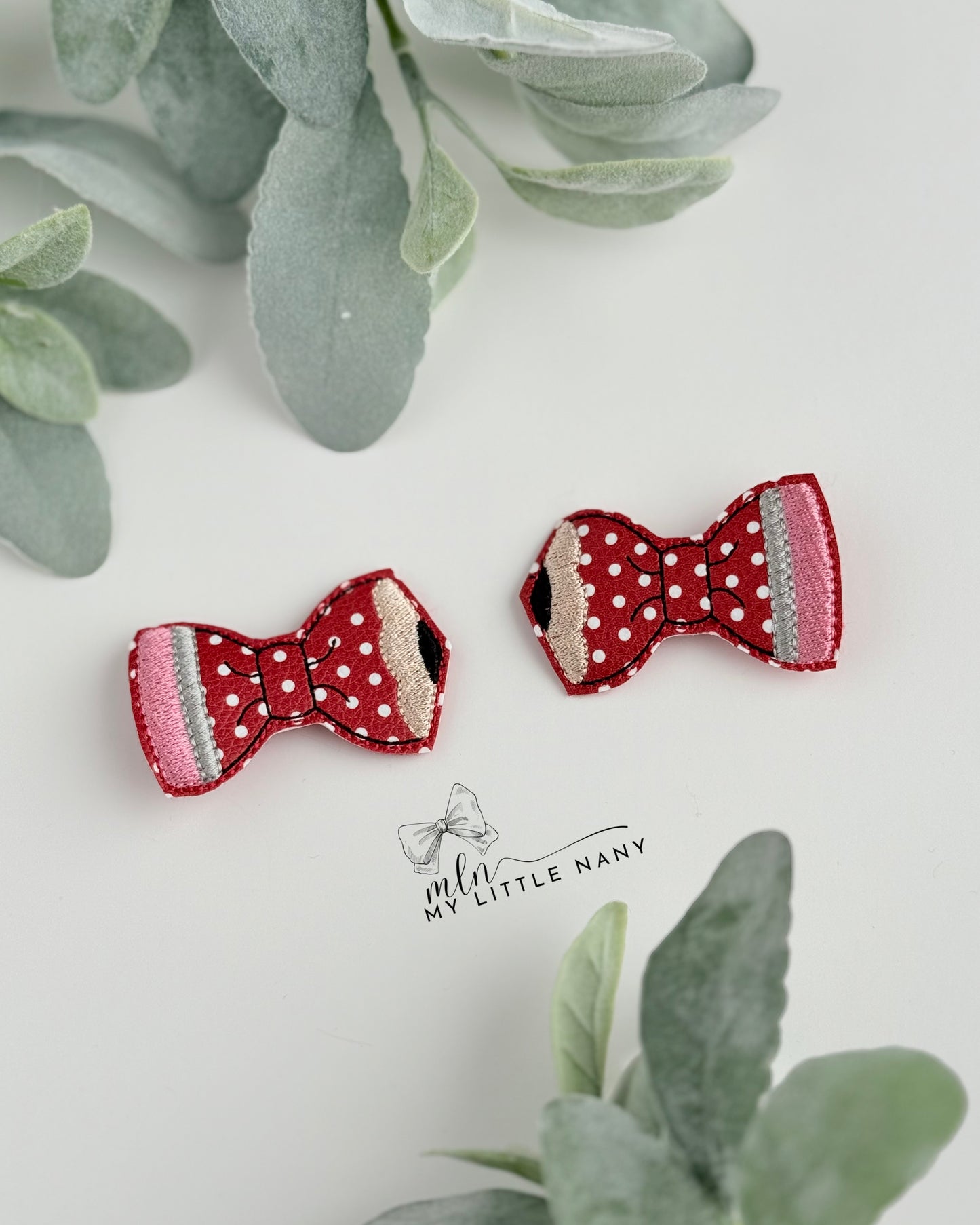 Pencil Bows Pigtail Clippies