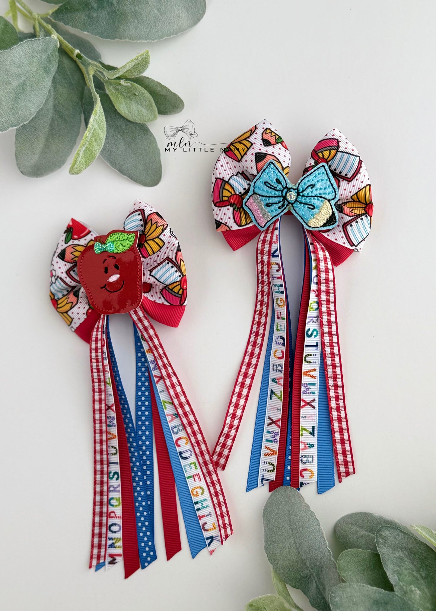 Apple Pigtail Bows