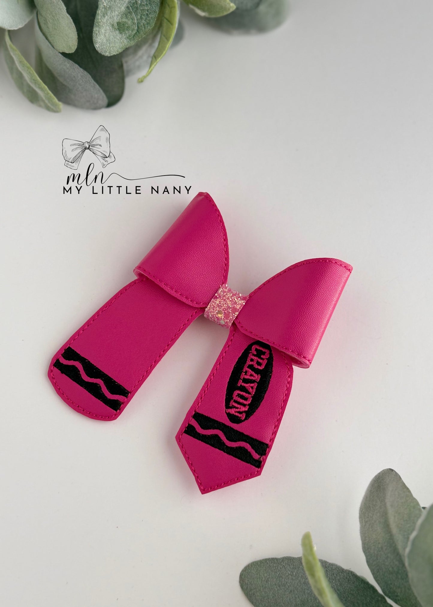 Embroidered  Crayon Bows