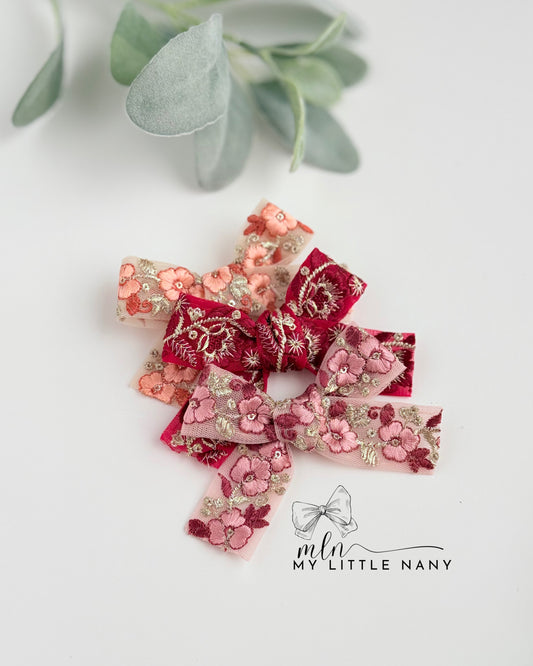 Embroidered Lace Bows