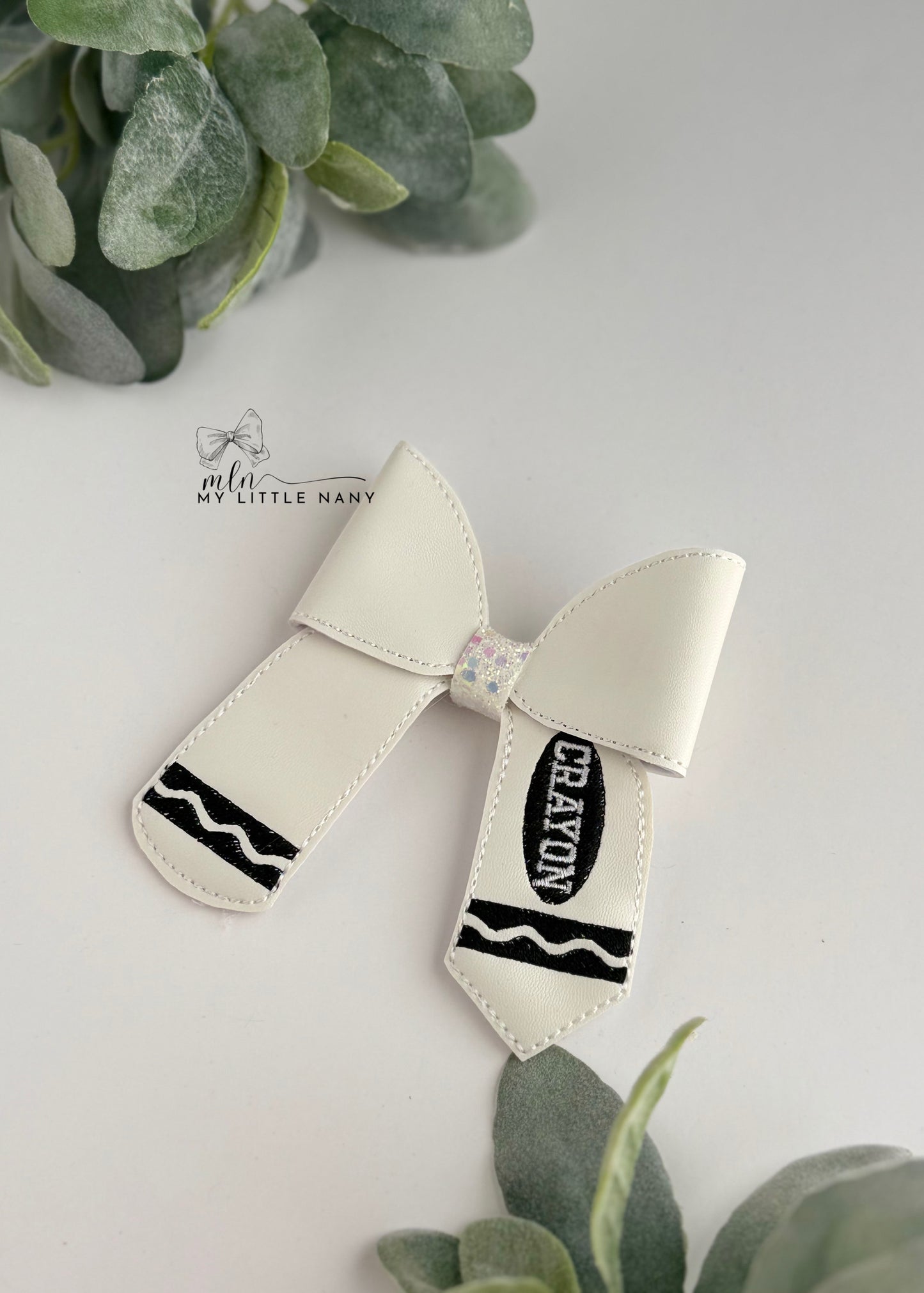 Embroidered  Crayon Bows