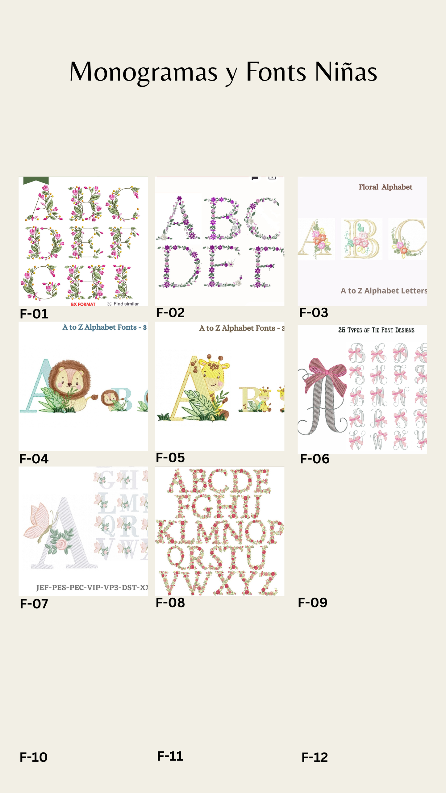 Monogramas para Paños de Bebé