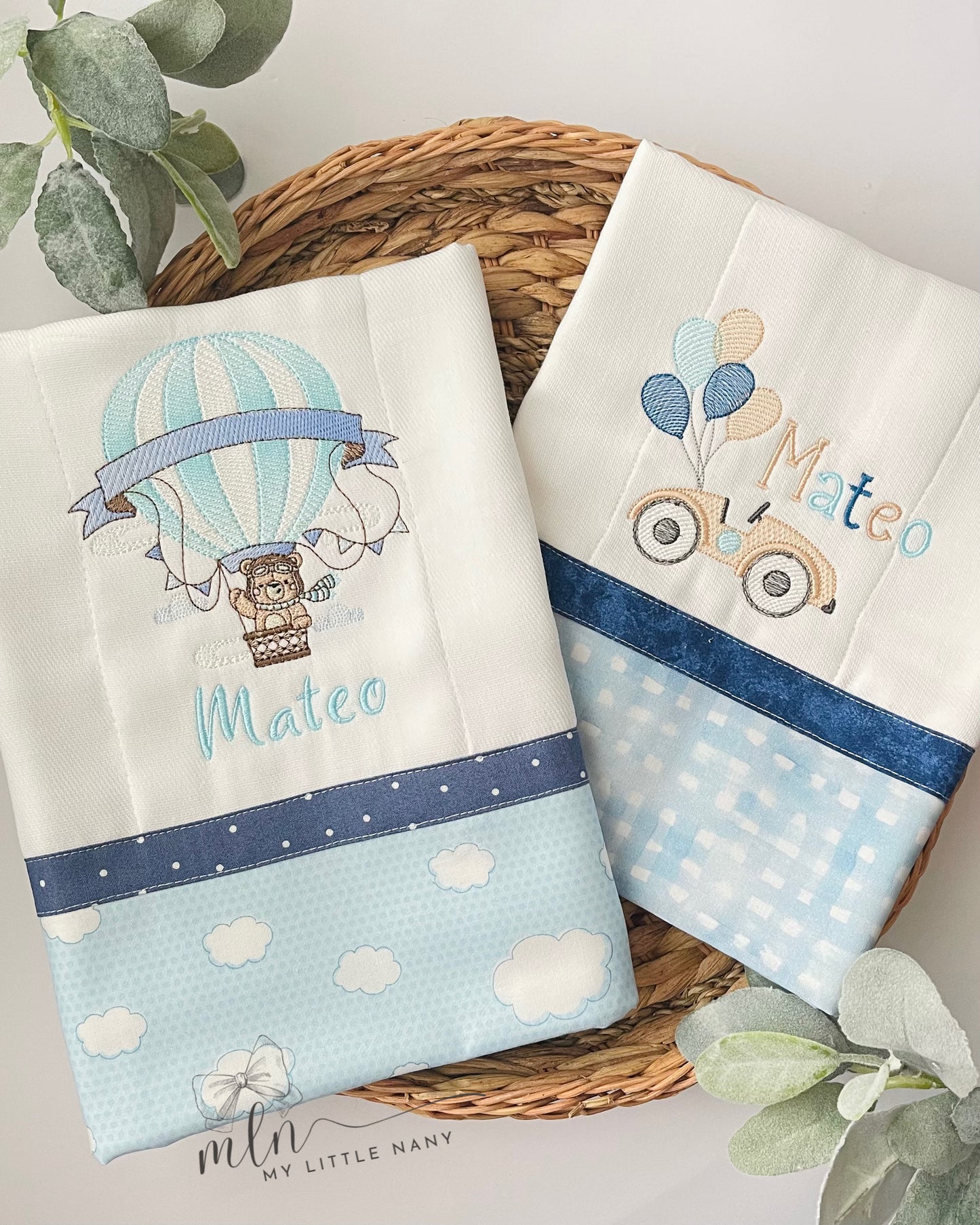 Transportation Personalized Burp Cloth
