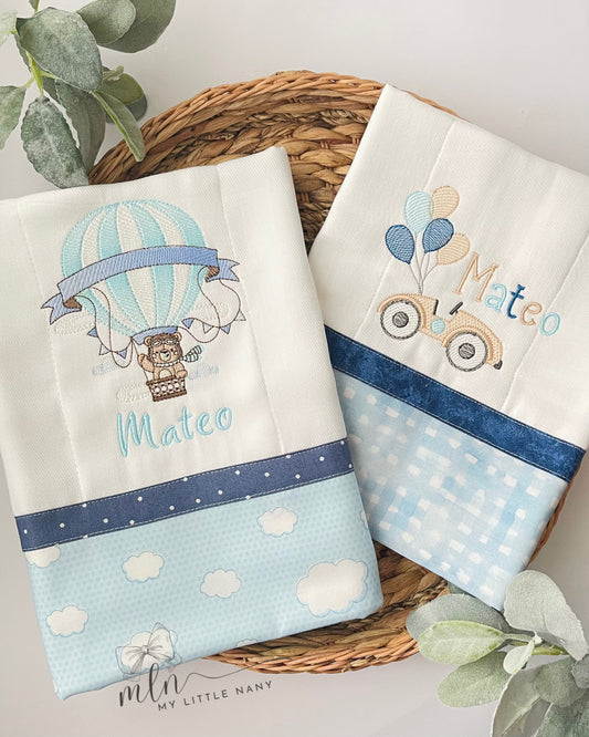 Transportation Personalized Burp Cloth