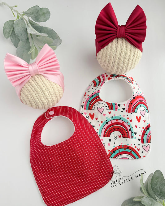 Valentine Rainbow Bibs Girl Set