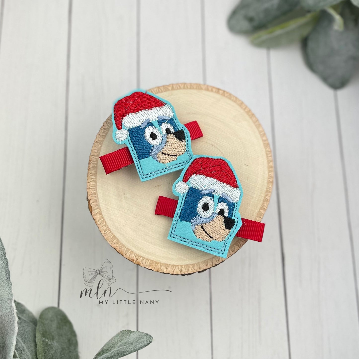 Christmas Blue Dog Clippies