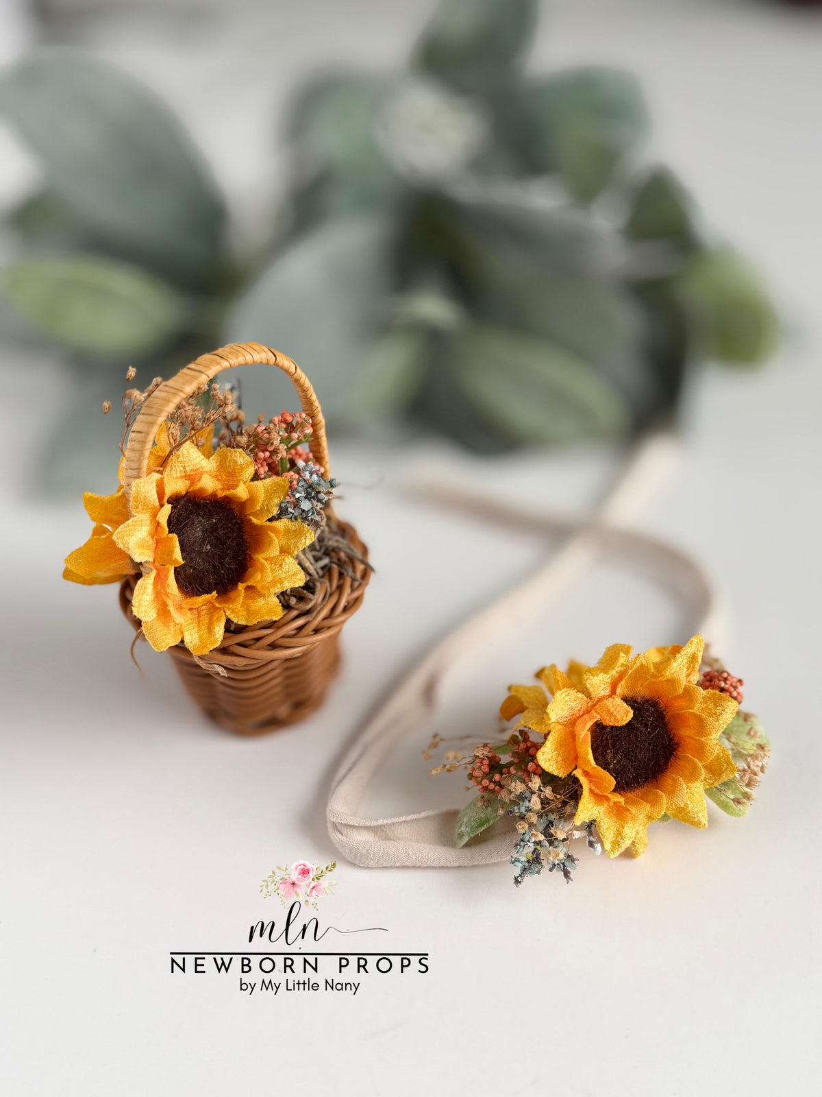 Sunflowers Tieback & Mini Basket Set