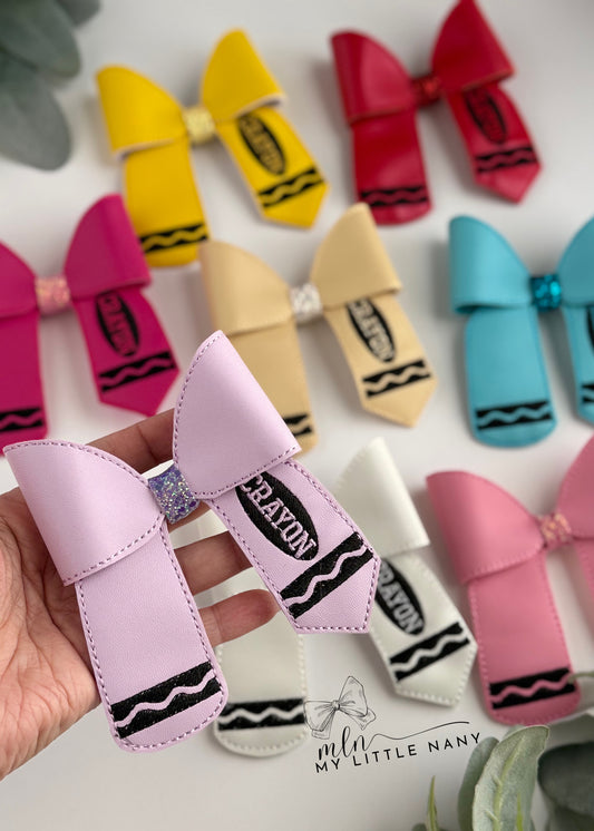 Embroidered  Crayon Bows