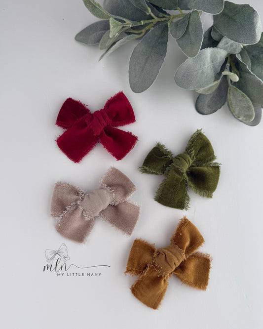 Frayed Velvet Bows