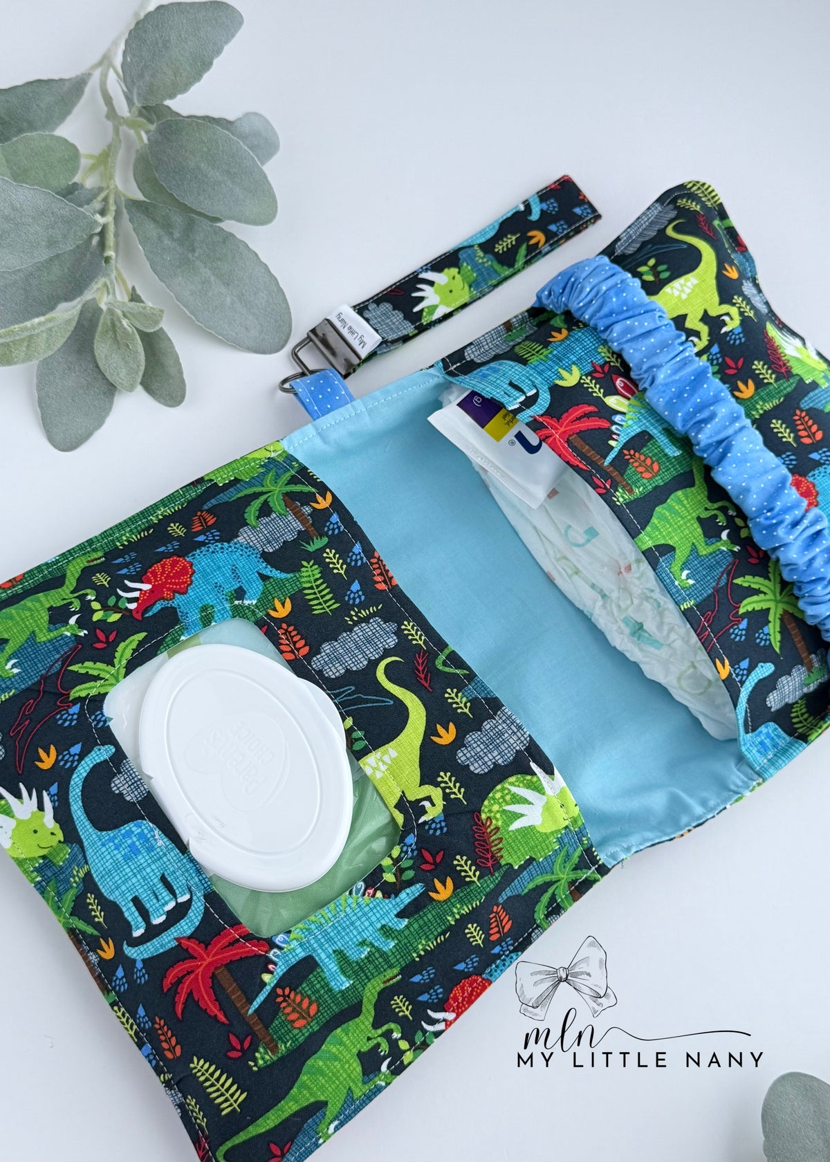 Dinosaur Wipes and Diaper Pouch