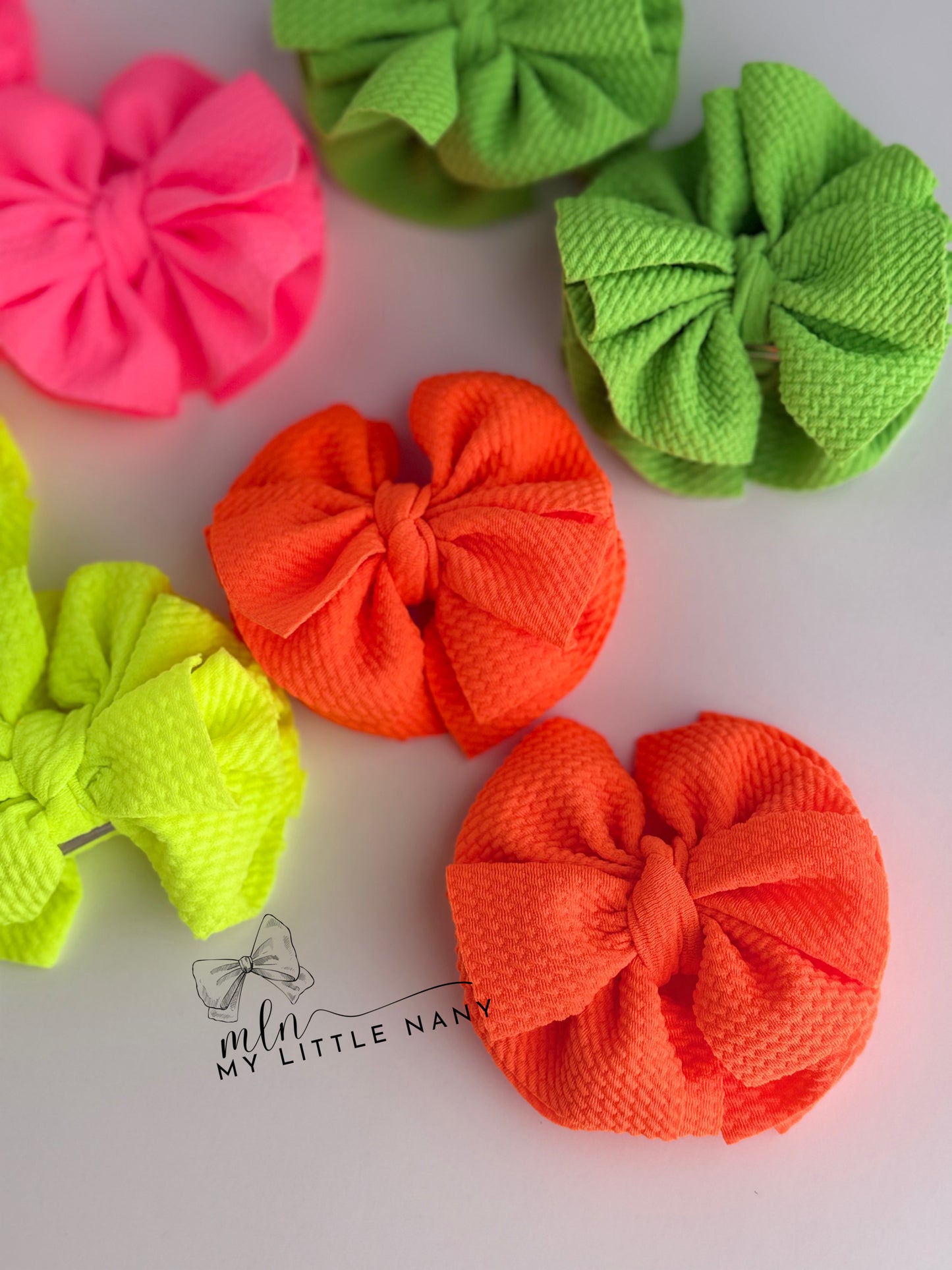 Neon Shredded Piggie Bows