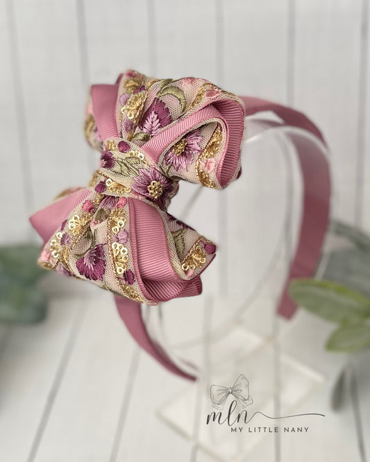Mauve Lace  Headband