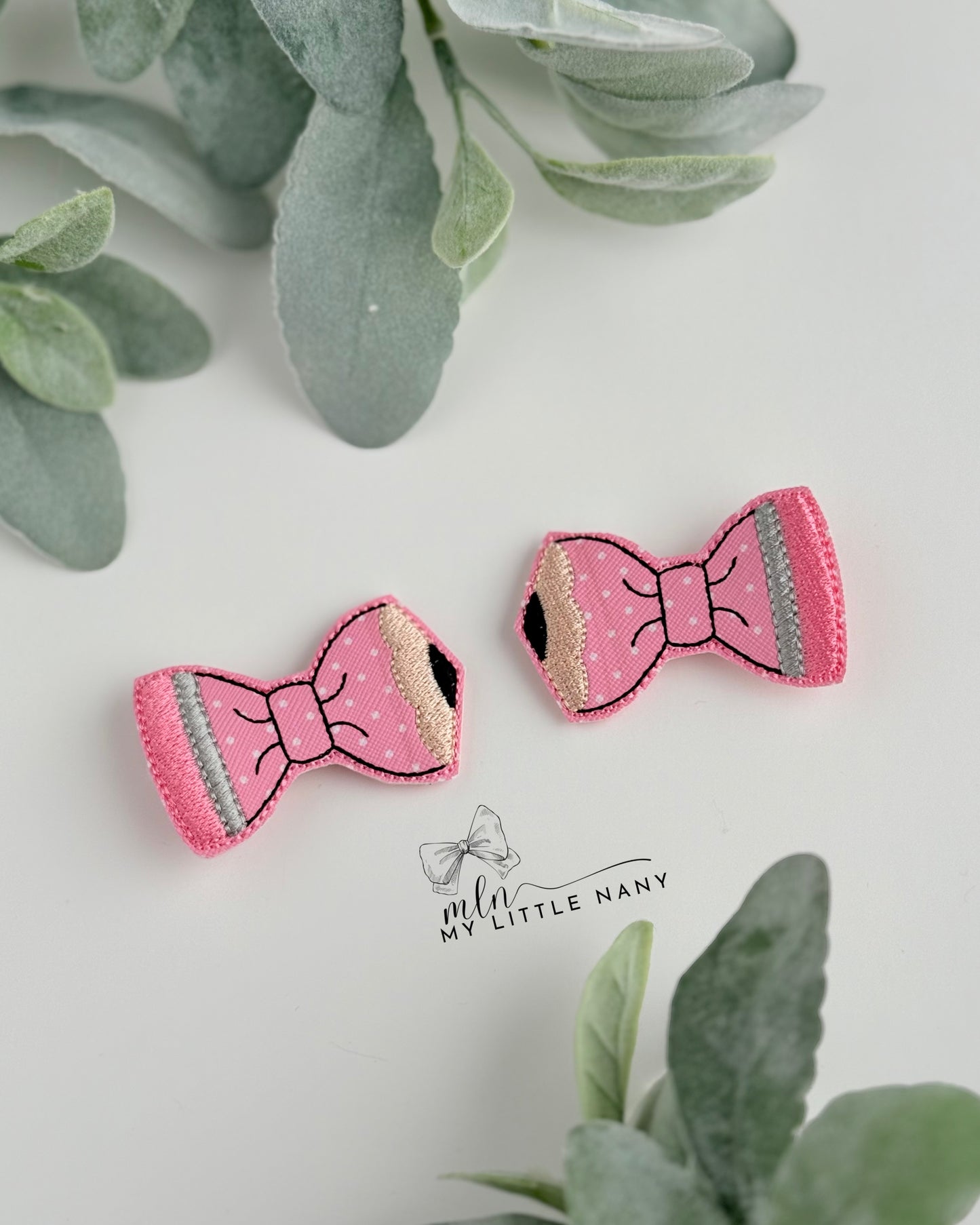 Pencil Bows Pigtail Clippies