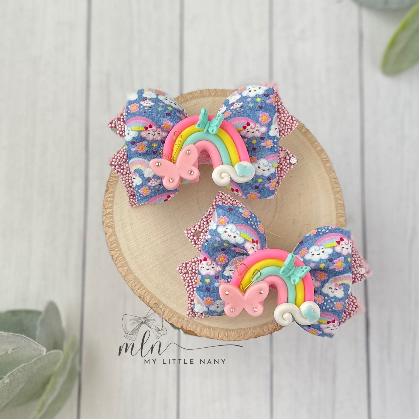 Rainbow Piggie Bows