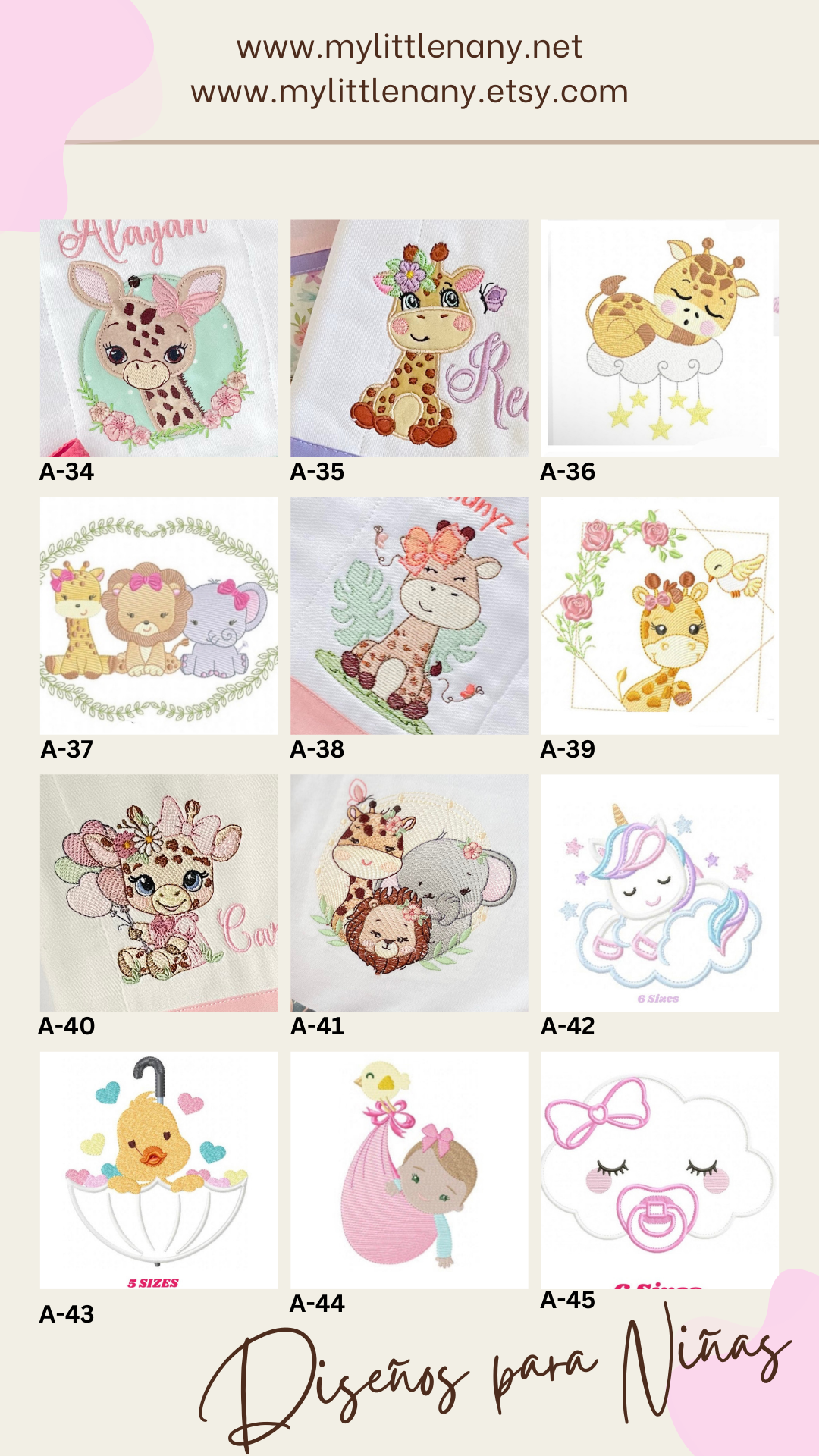 Diseños para Paños de Niña