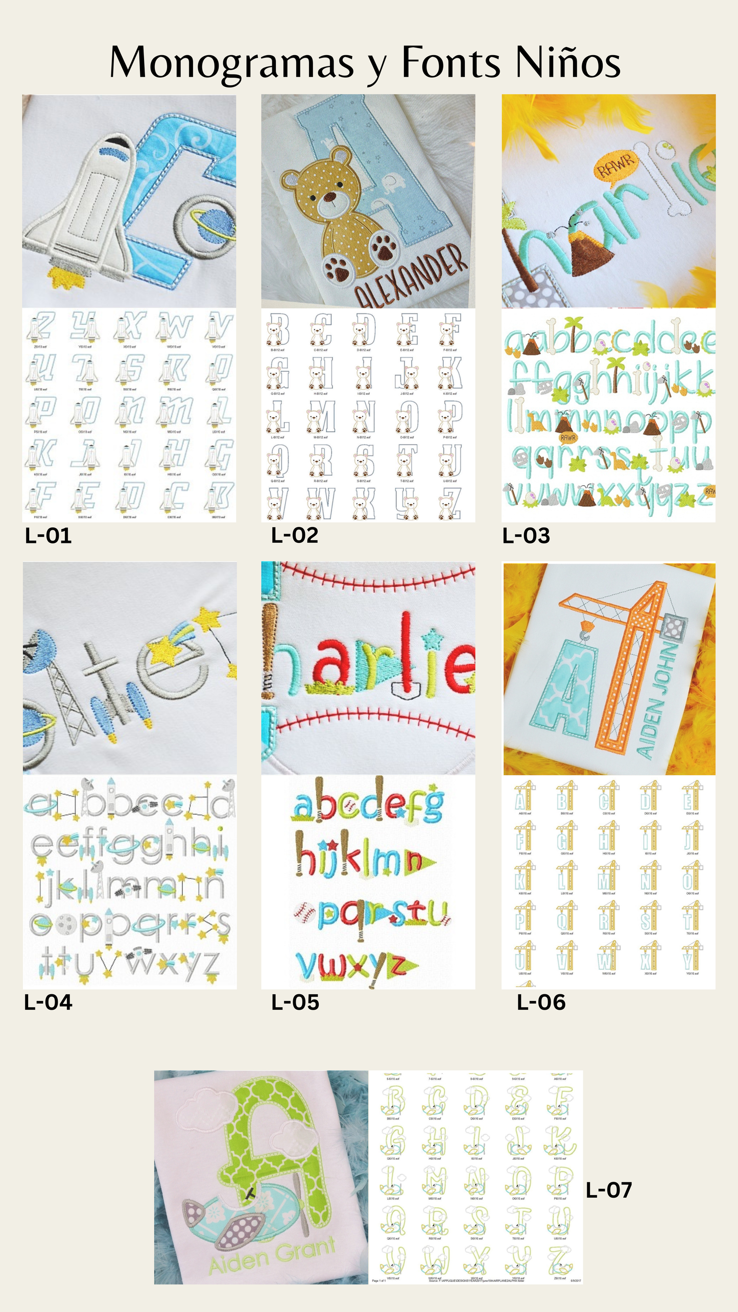 Monogramas para Paños de Bebé