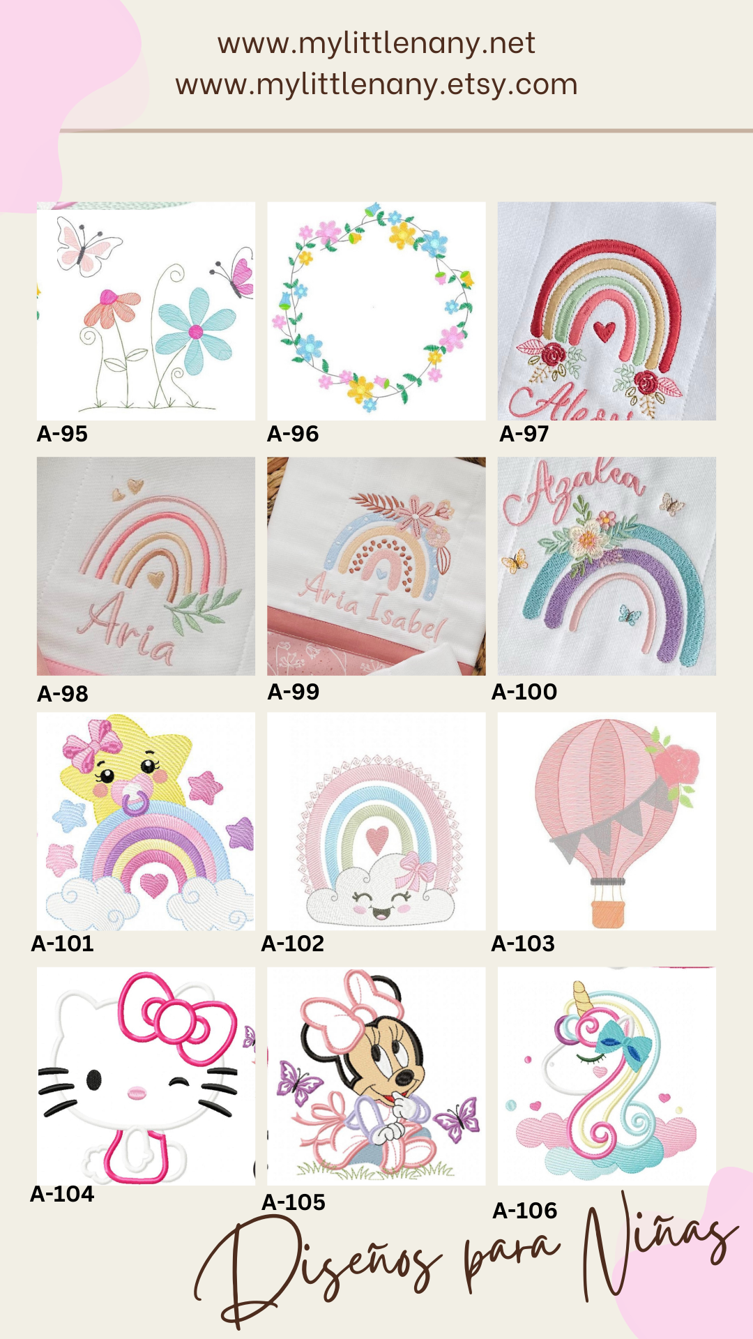 Diseños para Paños de Niña
