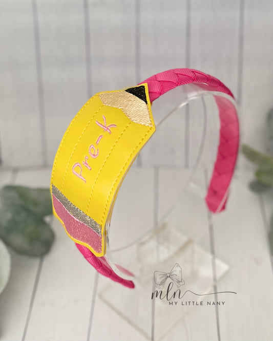 Personalized Pencil Headband