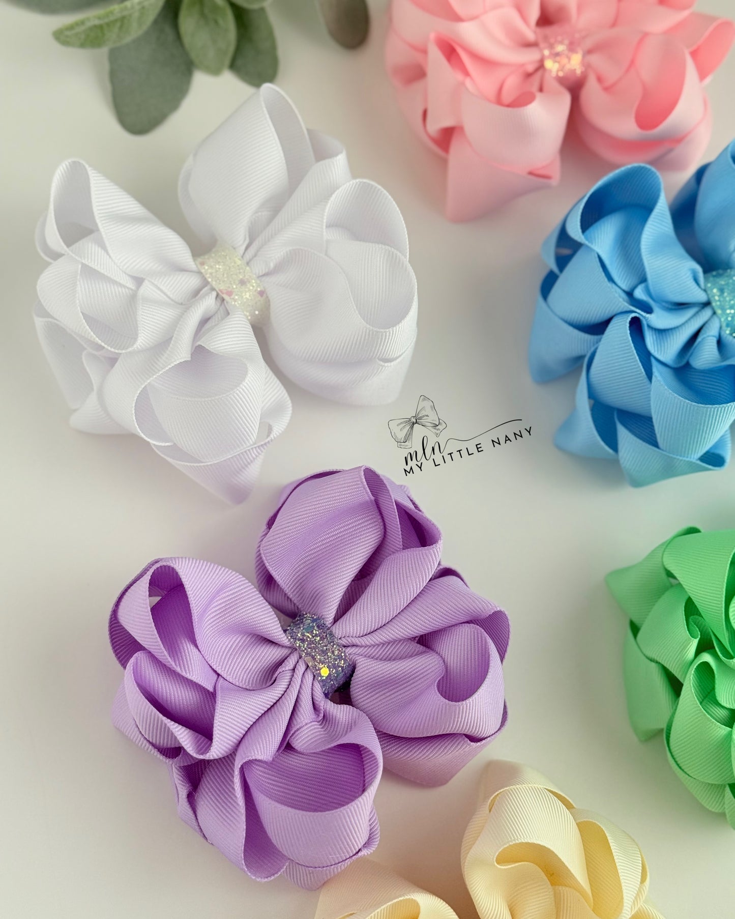 Pastel Colors Bloom Bow Set