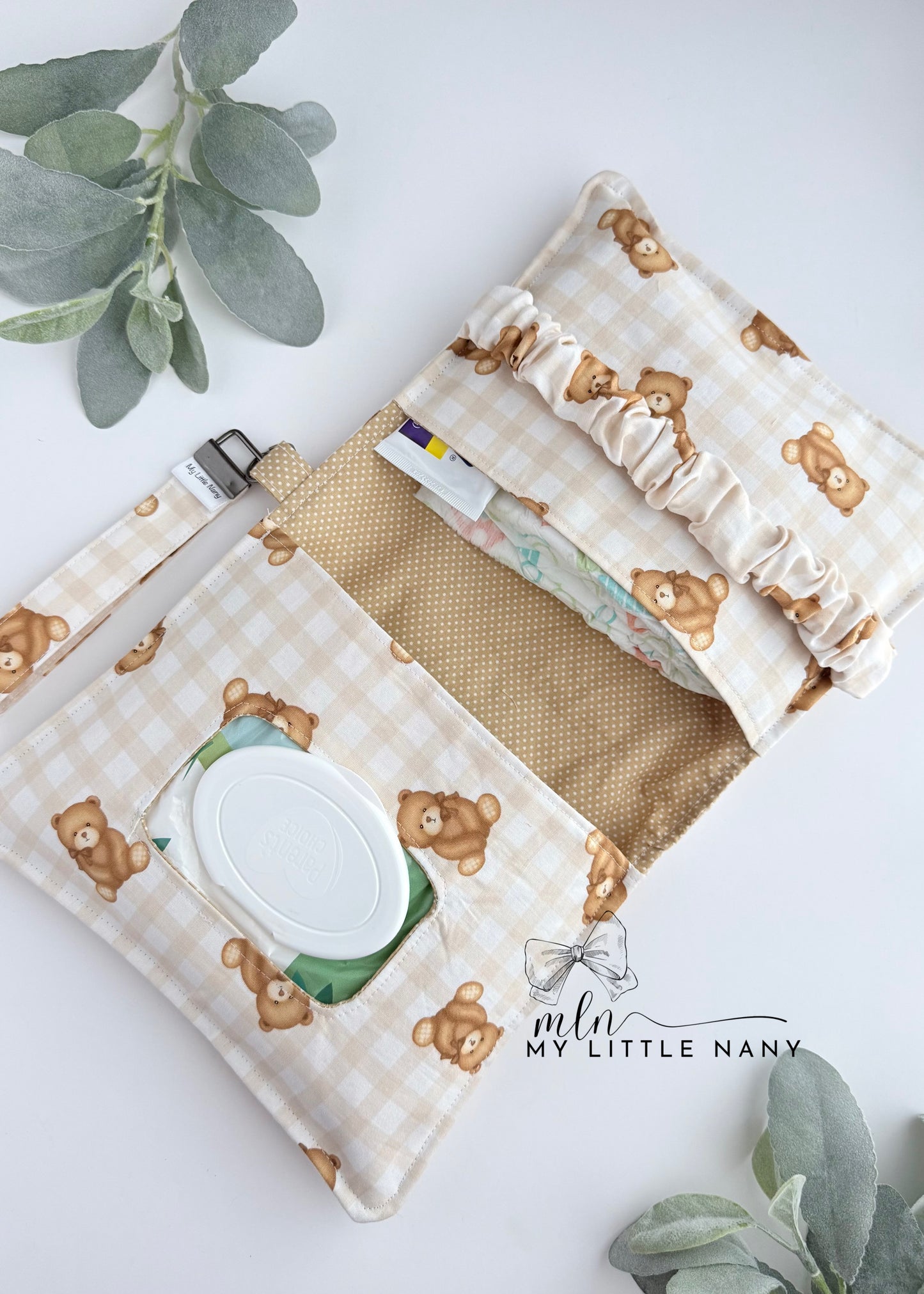 Teddy Bear Wipes and Diaper Pouch