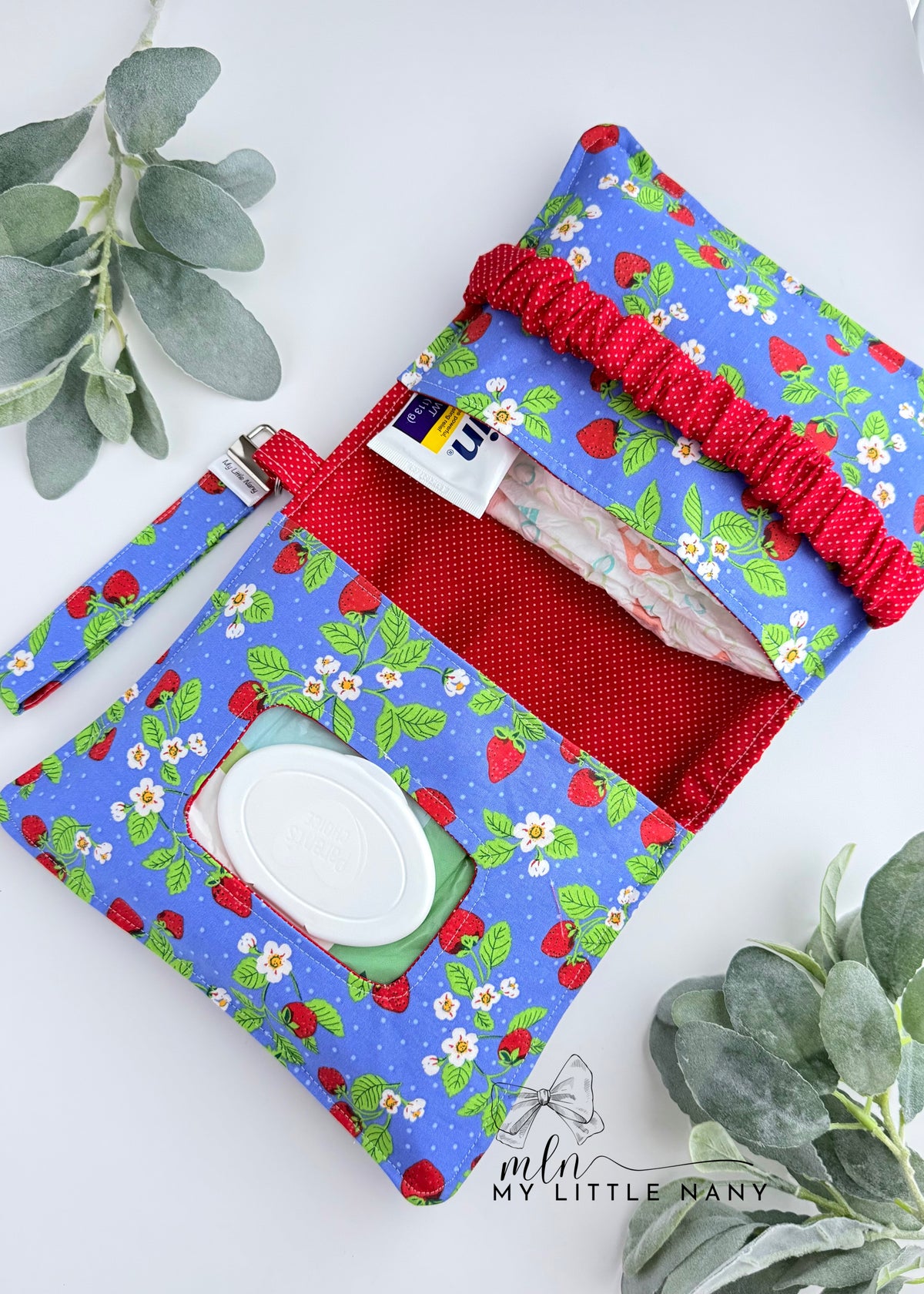 Strawberries Wipes and Diaper Pouch