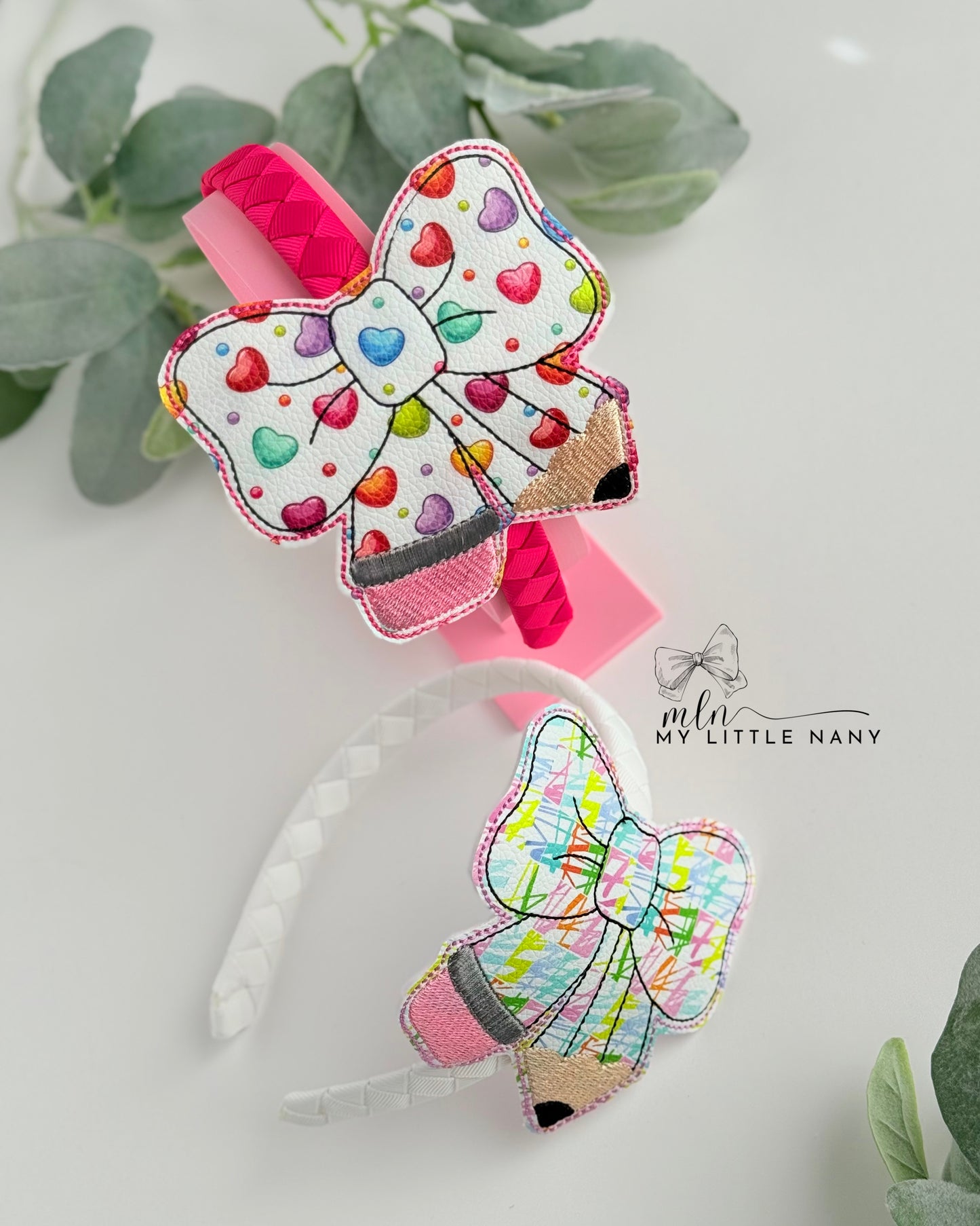 Colorful Pencil Bow Headband