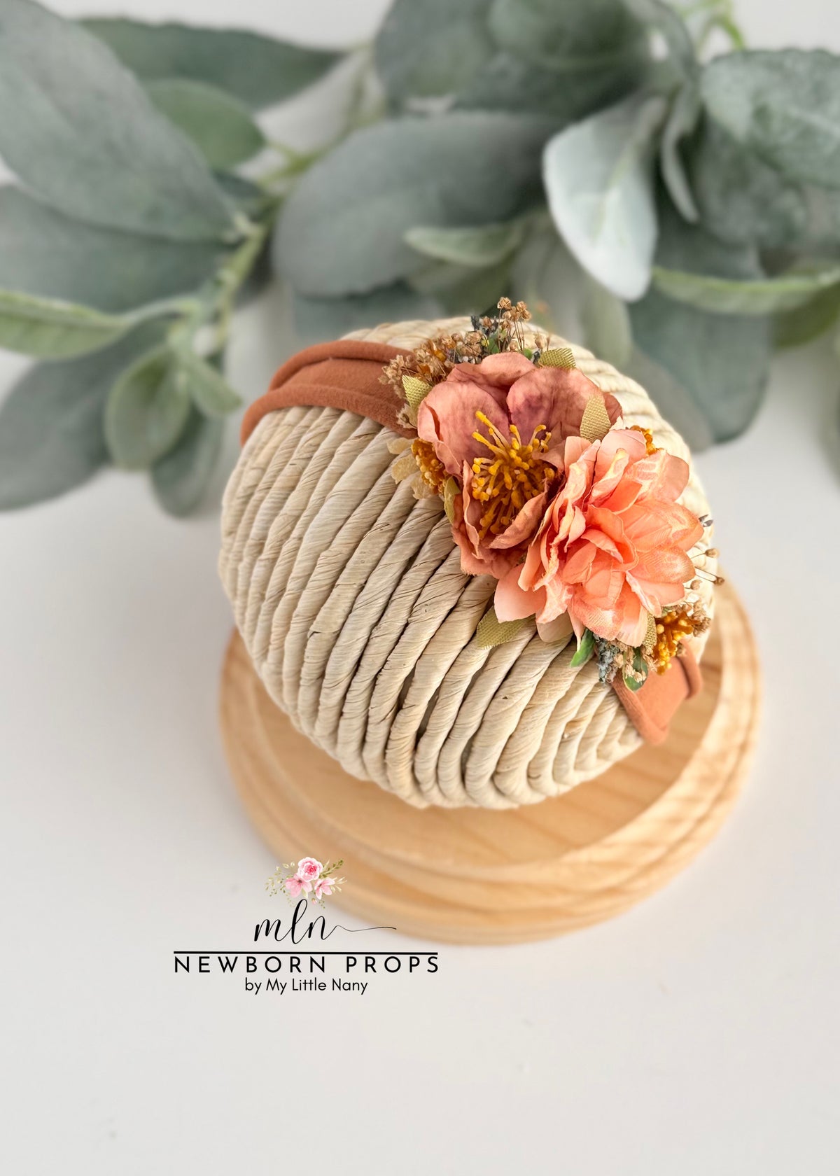Coral Floral Baby Tieback