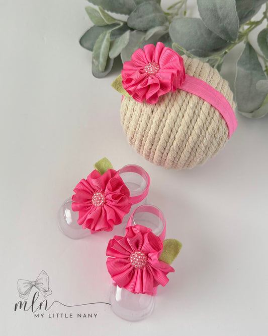 Baby Headbands and Barefoot Sandals Set