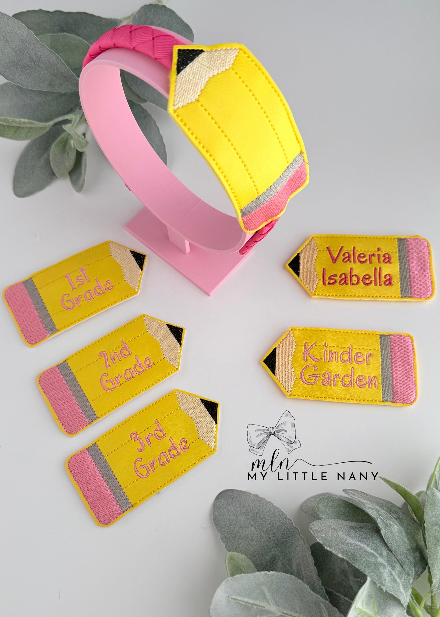 Personalized Pencil Headband