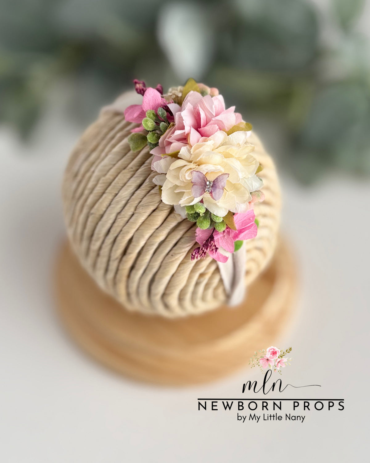 Pink Headband and Mini Basket Set