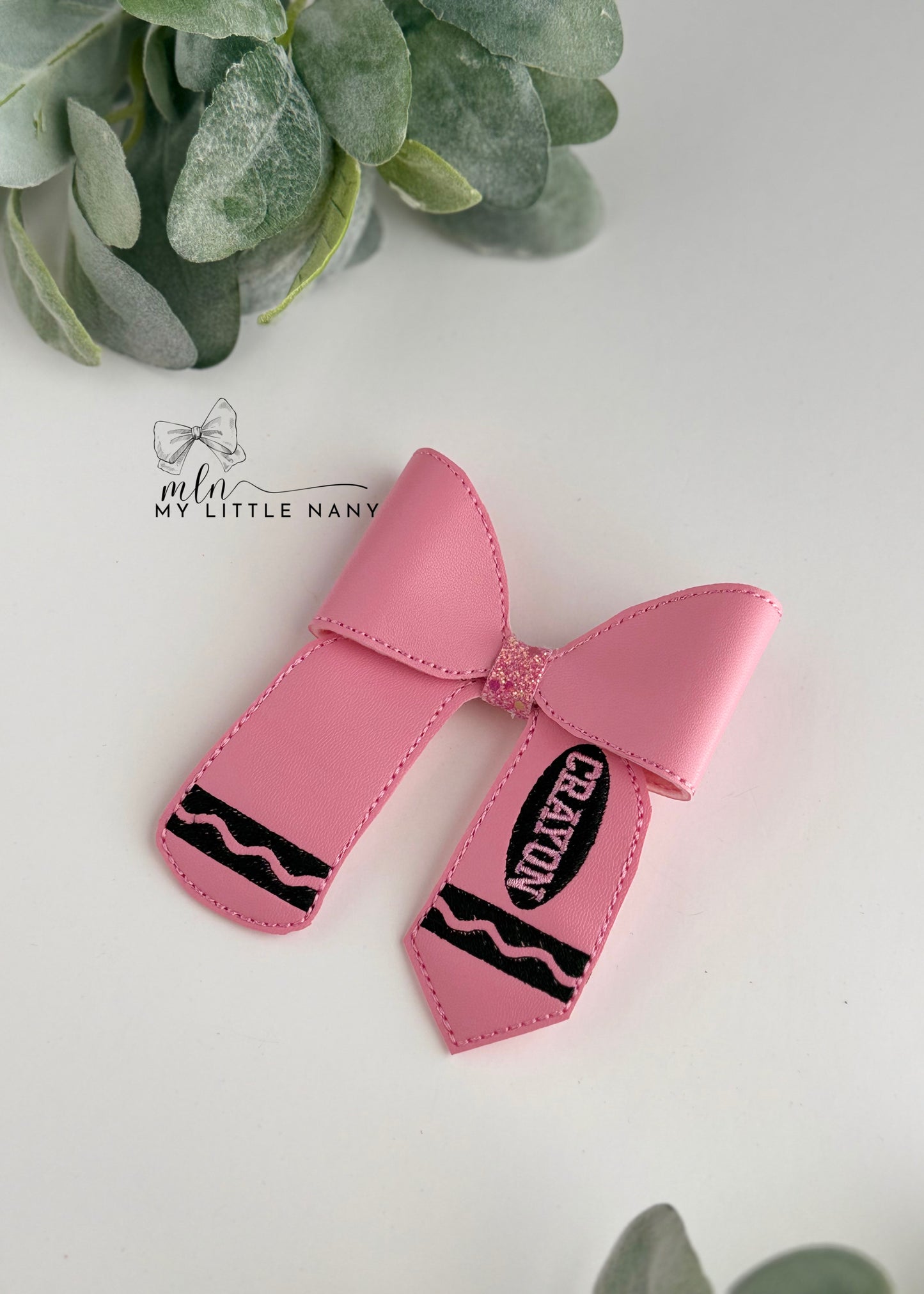 Embroidered  Crayon Bows