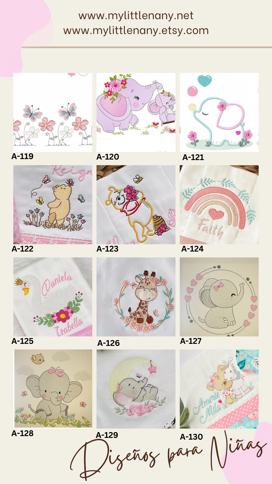 Diseños para Paños de Niña