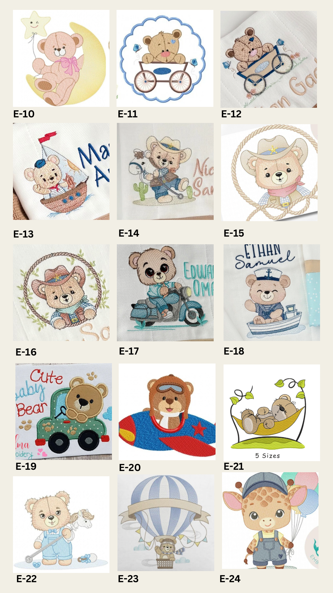 Embroidery Designs for Boys